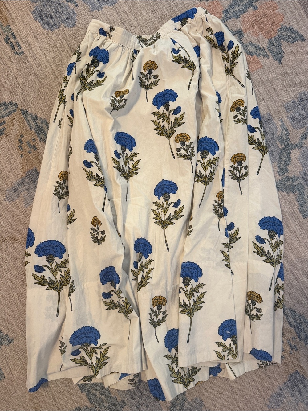 Jackie poplin printed maxi skirt by Maeve-Anthropologie. Marigold print.
